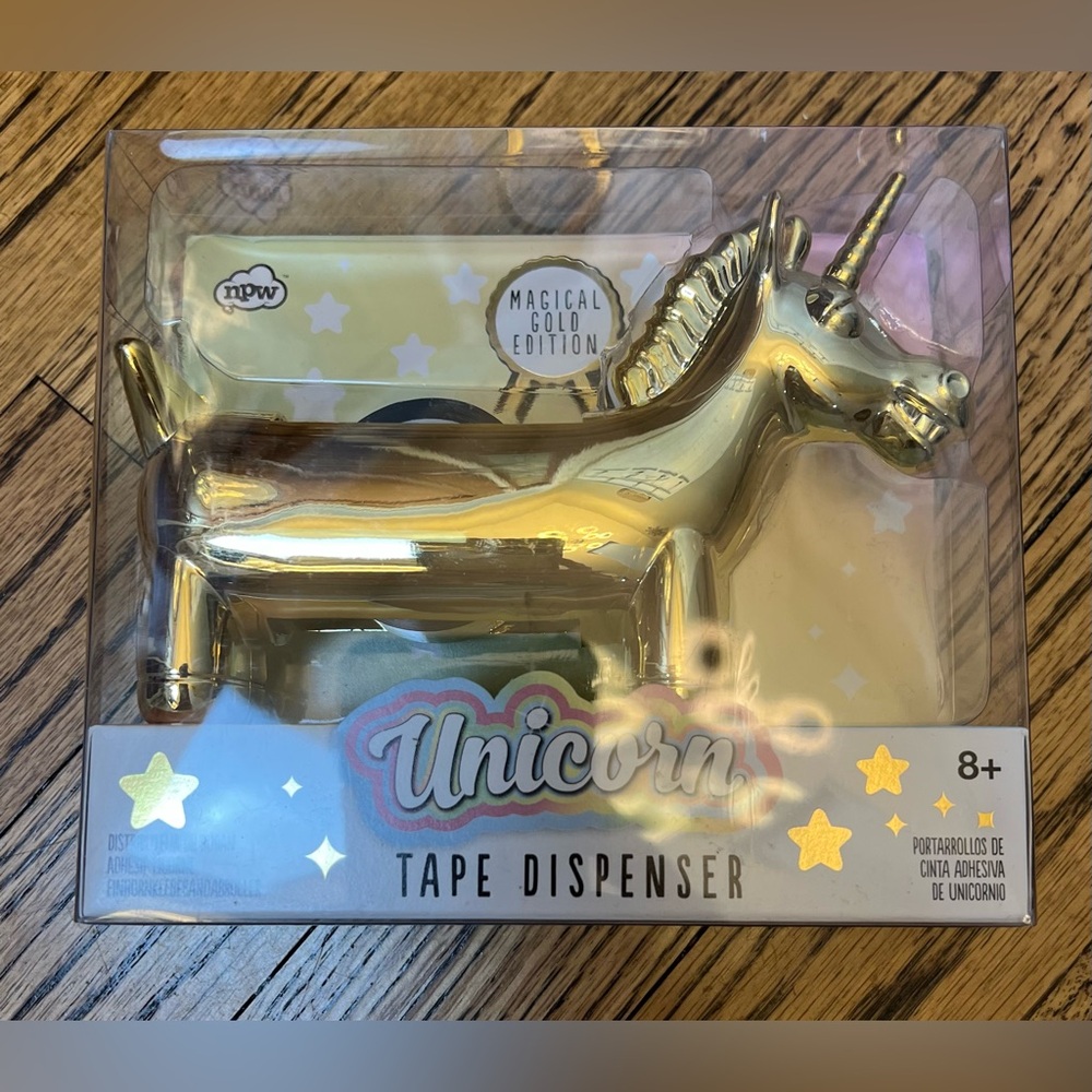 Tape Dispenser Unicorn Gold Edition Holiday Unique Magical Gift Office Novelty